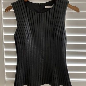 Bailey 44 Black Leather Peplum Top